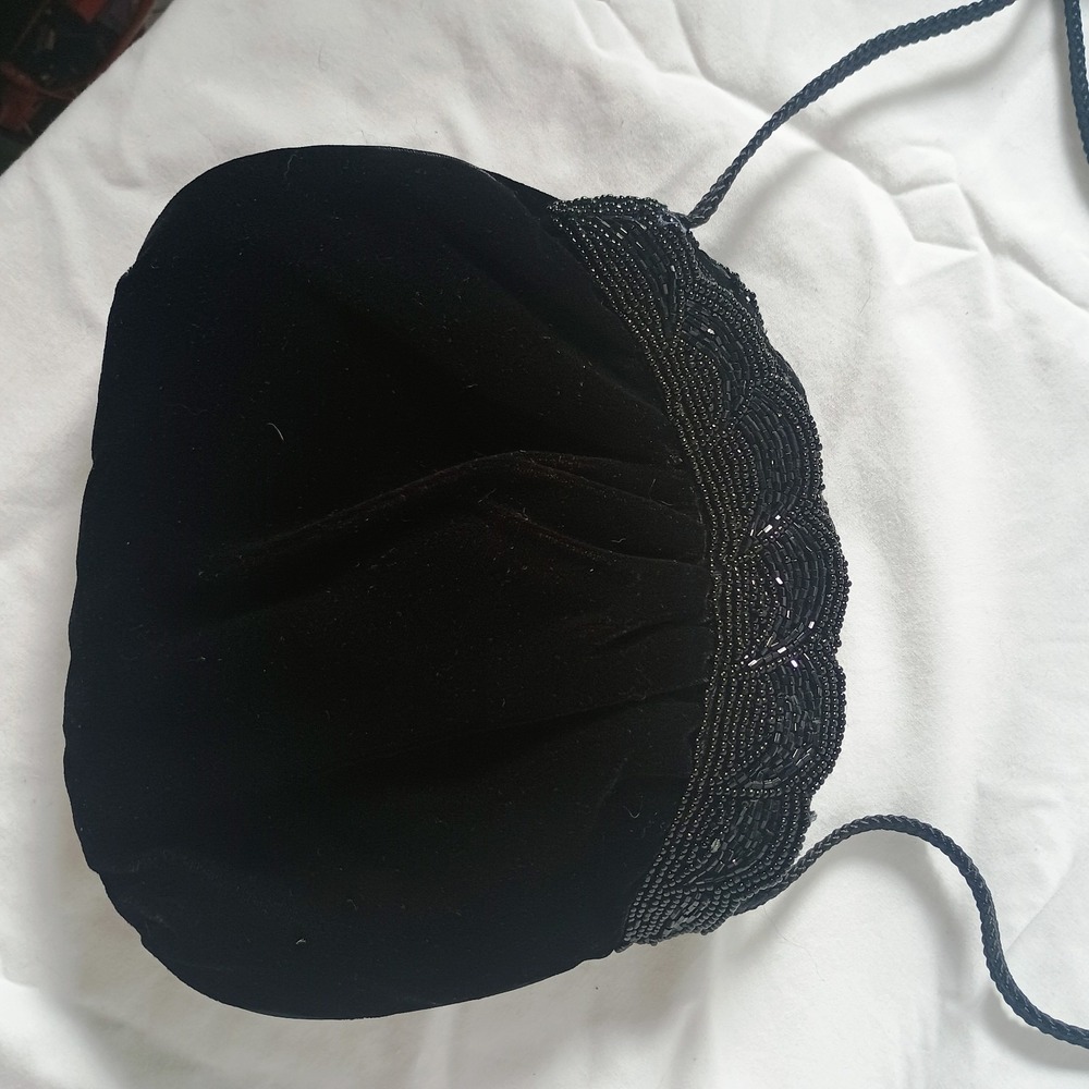 Vintage Magid Black Beaded Evening Bag Black Beading